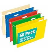 Hanging File Folders, HERKKA 30 Pack Letter Size Reinforced Hanging Folders, Designed for Bulky F...