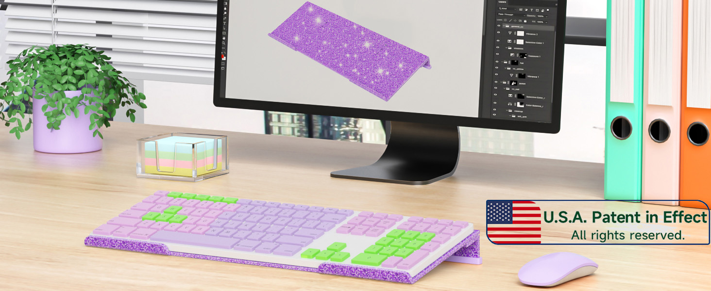 glittery purple keyboard stand