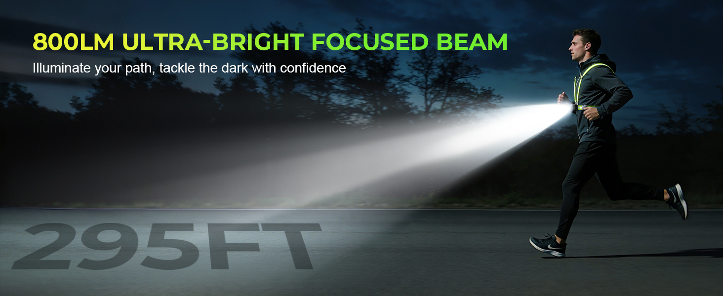 45° Beam & 360° Reflective Vest, IPX4 Waterproof Reflective Running Vest