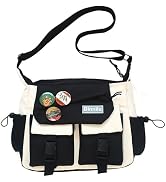 YLTQQT Messenger Bag with 3 Enamel Pins, Small Crossbody Sling Shoulder Bag