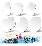 Iceyyyy 6 Pcs Curved Christmas Village Mirror Lakes-Mixed Size Christmas Villages Mirror Ponds-Mi...