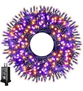 Ollny Halloween Lights Outdoor, 300 LED 100FT Orange and Purple Halloween Decorations with 8 Mode...
