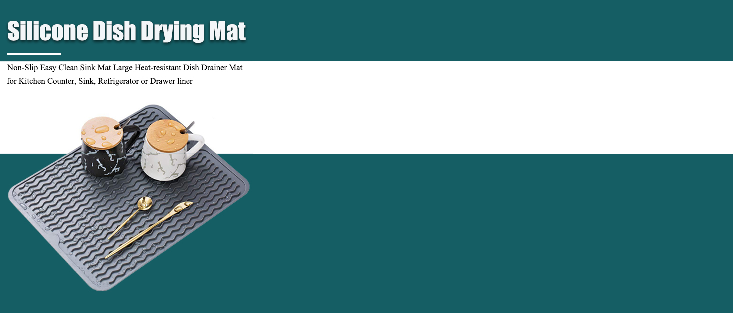 Silicone Dish Drying Mat for Multiple Usage,Easy clean,Heat-resistant Silicone Mat for Kitchen