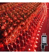 LJLNION Christmas Net Lights, 360 LED 12ft x 5ft Connectable Mesh Fairy String Lights, 8 Lighting...