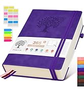 PERCUN B5 Lined Journal Notebook - 365 Page Large Leather Journals for Writing Women Men,Hardcove...