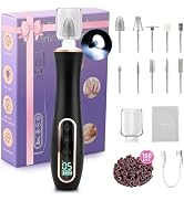 Professional Manicure Pedicure Kit, Cordless Electric Nail File Set, 360° LED Light Nail Drill Ma...