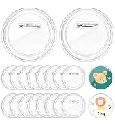 Bignc 3 Inch Clear Acrylic Button Pins - 40 Pack DIY Custom Design Buttons, Pin Backs & Blanks fo...