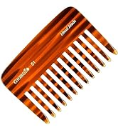 Giorgio G51 Small Travel Purse Hair Detangling Comb, Wide Teeth Pocket Comb for Thick Curly Wavy ...