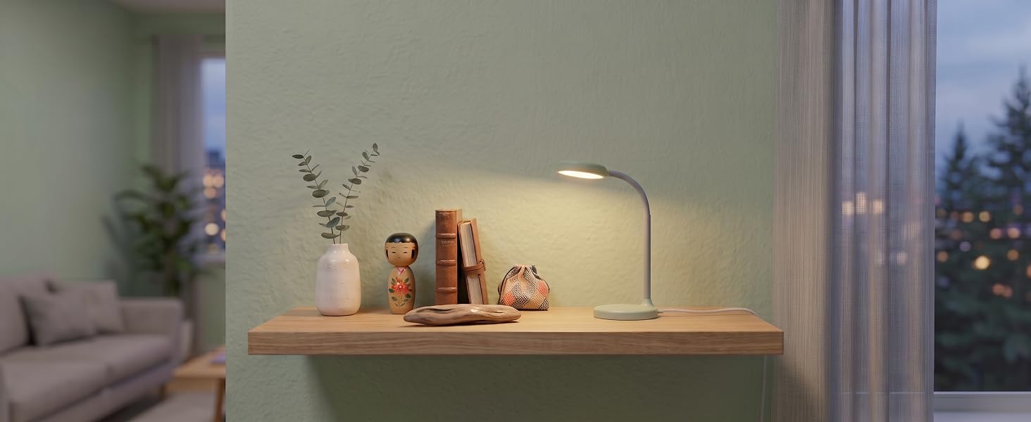 lamp on shelf in living room
