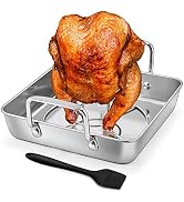 HaSteeL Beer Can Chicken Holder 3Pcs, Includes Stainless Steel Vertical Chicken Roaster Stand Rac...