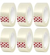 PCKPGON Transparent Tape Refills, 6 Rolls, 3/4 x 1000 Inches, 1 inch Core, Clear Desk Refillable ...