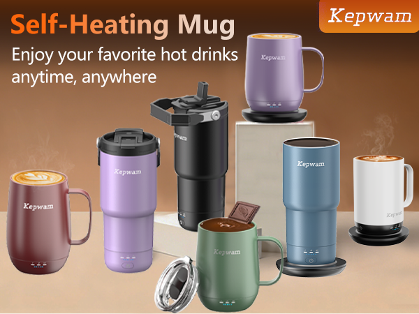 Self-heating travel mug