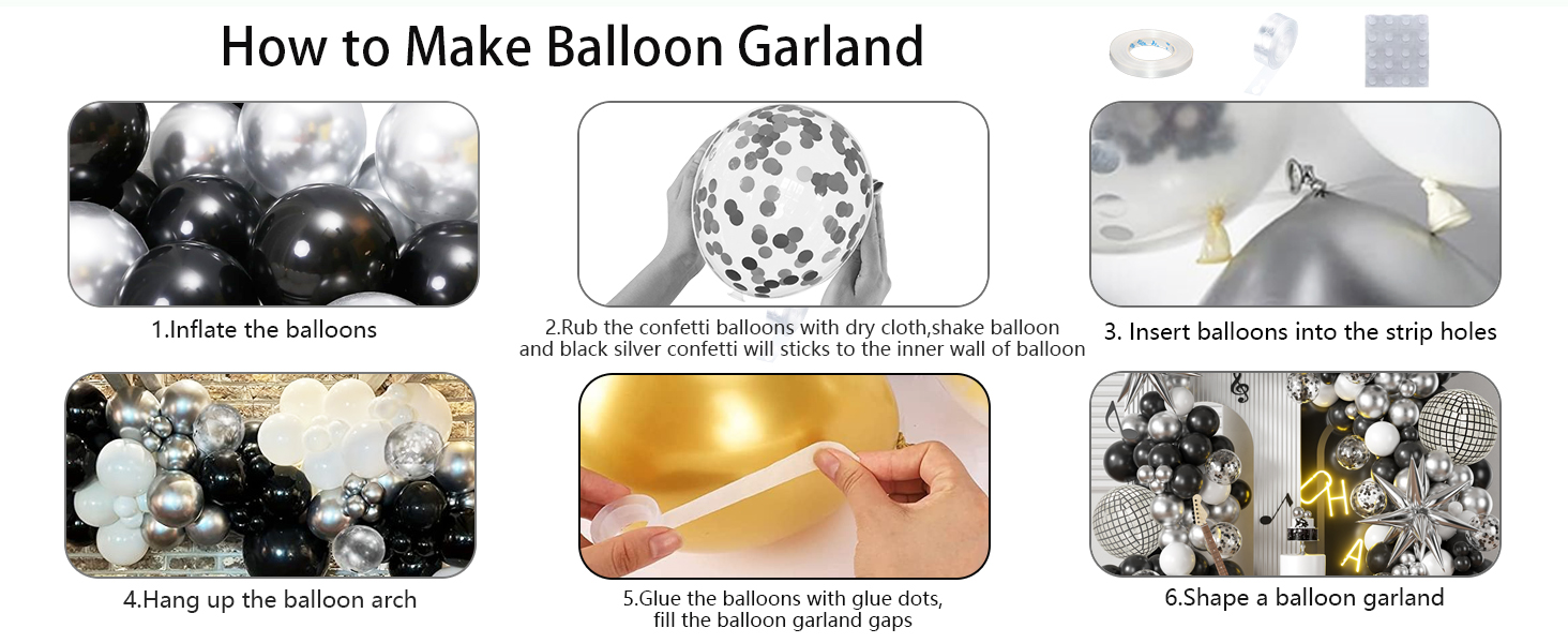 black silver balloons