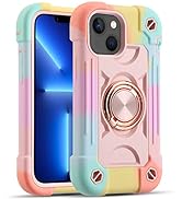 MARKILL Compatible with iPhone 13 Mini/iPhone 12 Mini Case 5.4 Inch with Built-in Ring Stand, Mil...