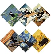 CREATCABIN 6Pcs Black Cat Glasses Cleaning Cloth Microfiber Cleaning Cloths Multicolor Glasses Cl...
