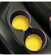 VAGURFO 2 PCS Car Coasters, Senose Bling Car Accessories, Universal 2.75" Anti-Slip Silicone Cup ...