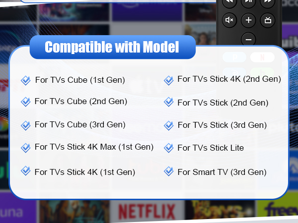 Replacement Voice Remote Control for All Fire-Series, TV Cube/Stick, Compatible with 4K Max/4K