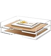 2 Pack- Stackable Paper Letter Tray, Enlarged A4 File Tray Desk Organizer, Acrylic Desk Organizer...