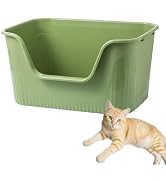 SpaceTime Large Cat Litter Box with High Sides,Cat Boxes for Indoor Cats,Cat Litter Pan for Kitty...