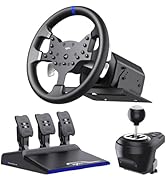 PXN V99 PC Racing Wheel, Real Force Feedback Steering Wheel with Pedals and Shifter, Detachable 2...