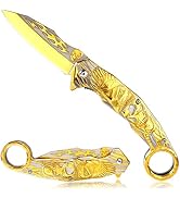 Vividstill Pocket Knife for Men, Cool Folding Knife With Titanium Plated 3D Eagle & Skull, Great ...