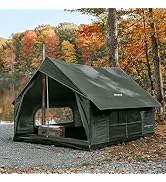 KingCamp Camping Tent 6-8 Person, Canvas Hot Tent with Stove Jack, Waterproof & Windproof Cabin T...