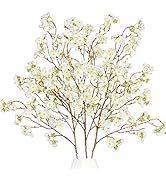 Uieke 3PCS Artificial Cherry Blossom Flowers, 40.5in Silk Cherry Blossom Branches Long Stems Fake...