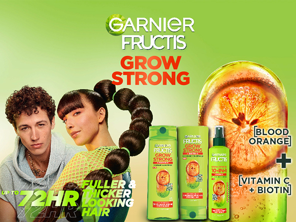 garnier fructis grow strong, fuller & thicker looking hair
