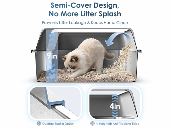 stainless steel litter box with lid