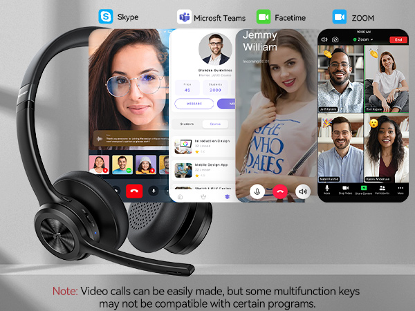 wireless headset with mic for work