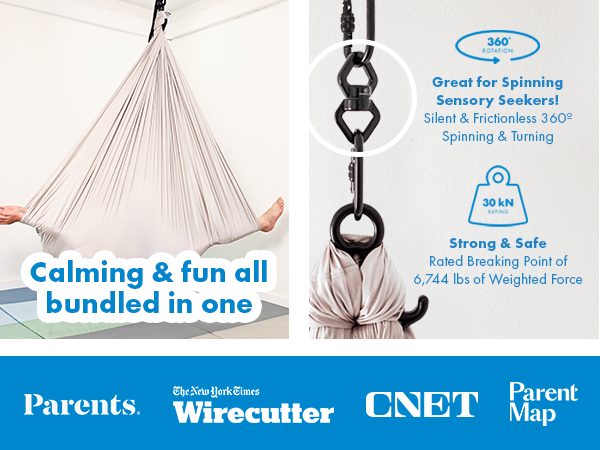 Gray Sensory Swing with Swing Swivel