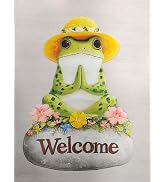 Frog Garden Flags 12x18 Inch Double Sided, Spring Summer Welcome Banner Small Yard Flags for Outs...