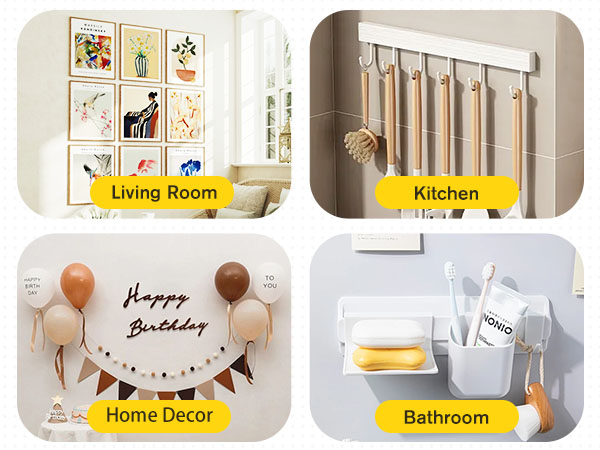 EMITEVER Picture Hanging Strips Heavy Duty, Damage Free Hanging Picture Hangers for Walls