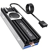 GRAUGEAR M.2 2280 SSD Heatsink, Direct-Touch Heat of Copper Heat Pipe, 20mm Built-in Cooling Fan,...
