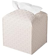 Tissue Box Cover PU Leather Square Tissue Holder Facial Paper Organizer Dispenser for Bathroom Co...