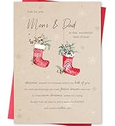 gerdiny Christmas Card for Dad Mom, Merry Christmas Card & Gifts for Father and mother from Daugh...