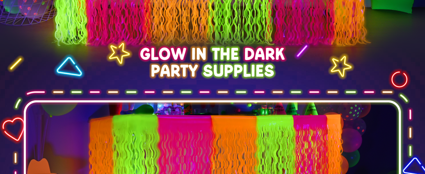 Fluorescent colors table skirts