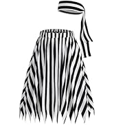 Mavikim Womens Pirate Skirt Headscarf Accessories Halloween Cosplay Costume Renaissance Stripes D...