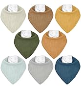 CIVARUA KIDS Muslin Baby Bibs 8 Pack, Baby Bandana Drool Bib for Drooling and Teething