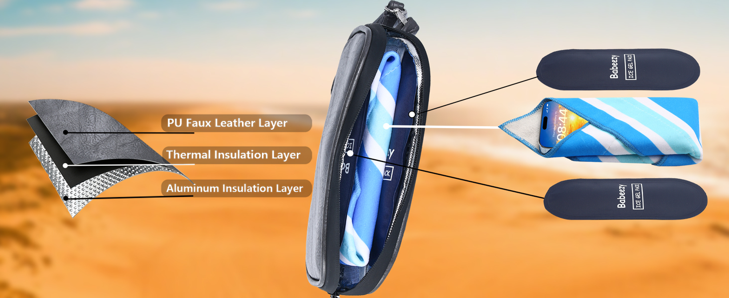 babeezy cell phone insulated pouch for overheating cool pack for phone in sun