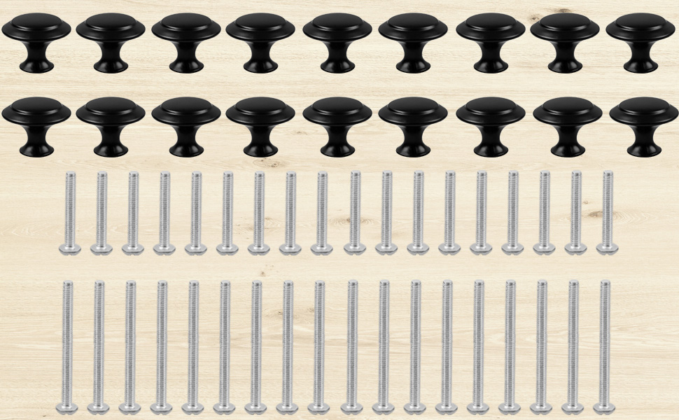 Drawer Knobs, 30mm Black Cabinet Knobs, Drawer Pulls and Knobs, Dresser Knobs, Kitchen Knobs