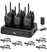TIDRADIO TD-V2 Walkie Talkies Long Range Two Way Radios with 6-Way Multi Unit Charger, Acoustic T...