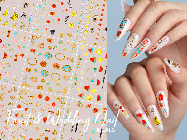 10 Sheets Cute Nail Stickers for Kids