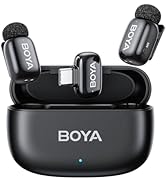 BOYA mini Wireless Lavalier Microphone for Android/Tablets/PC with USB C Plug,Noise Reduction,30H...