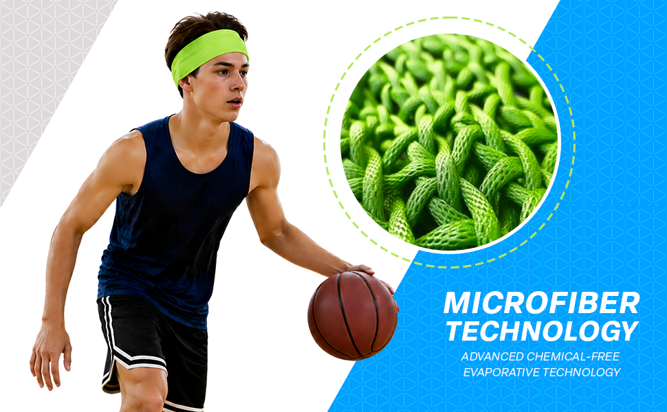 Cooling Sweatband for Sports y ejercicio, Instant Cooling para hombres y mujeres