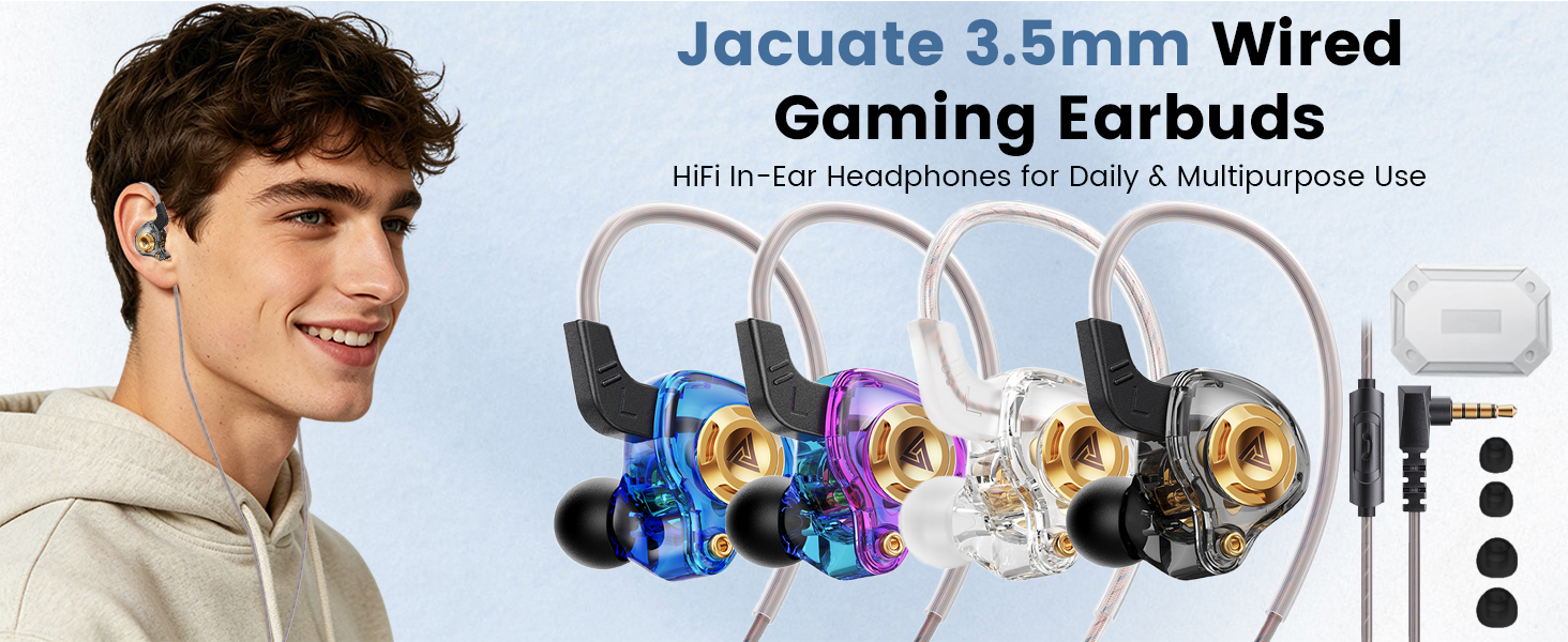 Wired IEM Earbuds, QKZ Ak6 SRS Gaming Headphones in-Ear Monitor with 11mm DD
