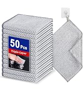 Wangjinpeng 50 Pcs Wire Dishwashing Rag for Wet and Dry, No Scratches and No Odor, Reusable and W...