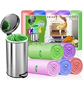 1.5 Gallon Trash Bags Small Bathroom Garbage Bags, Unscented Wastebasket Liners, Strong Kitchen G...