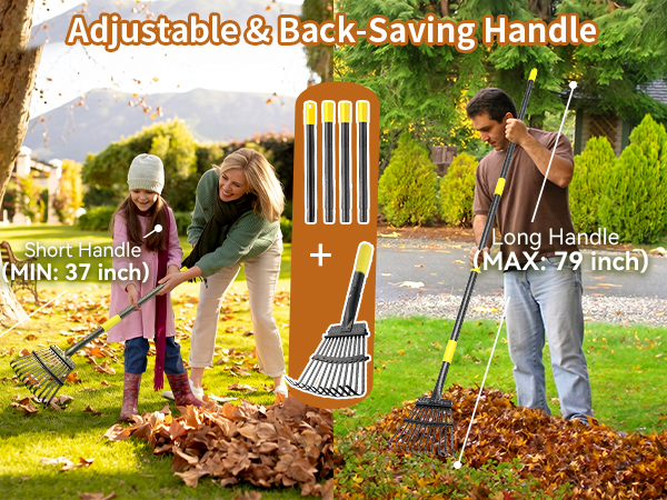rake leaf rakes lawns heavy duty leaves yard garden tools gardening metal steel long handle