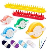 LOVEINUSA 13PCS Knitting Loom and Pompom Maker Set, Rectangle Knitting Looms Pompom Maker with Ya...